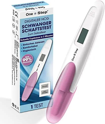 One+Step Schwangerschaftstest Frühtest digital I Pregnancy Test I 1x Frühschwangerschaftstest I Schwangerschaftsfrühtest mit Anzeige Schwanger oder Nicht Schwanger I 25 mIU/ml