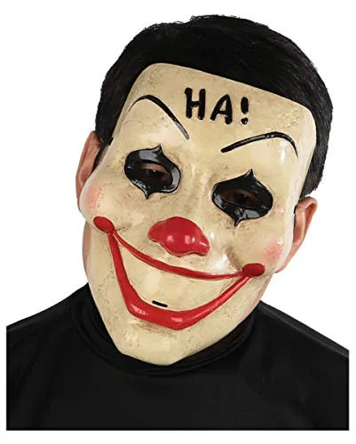 Horror-Shop Vintage Clown Gesichtsmaske für Halloween & Fasching