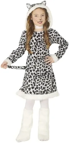 Fiestas Guirca Kostüm Kleid Leopardin - Kinderkostüm für Mädchen, hochwertige Verkleidung mit Kapuze, Schwanz und Beinstulpen, ideal für Karneval und Fasching