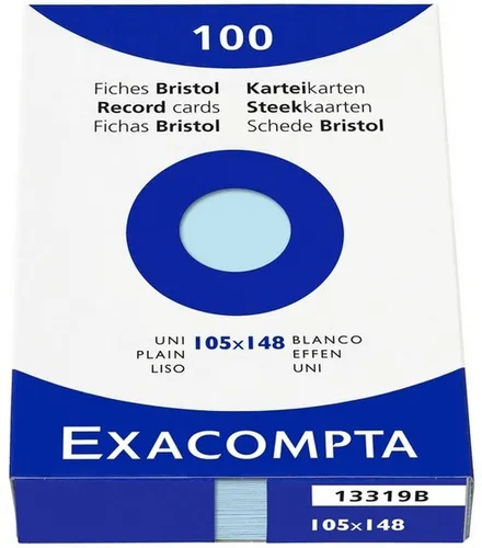 EXACOMPTA Karteikarten Karteikarten A6 blanko blau VE=100 Stück