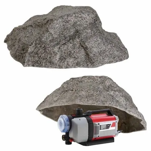 Kunstfelsen – Großer Hohler Deko-Stein für Garten M-02 Ø73 cm Grau