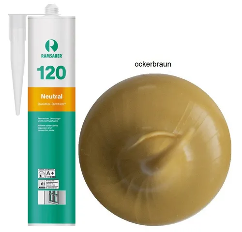 Ramsauer Dichtstoff Ramsauer 120 Neutral Silikon Dichtstoff 310ml Kartusche, gebrauchsfertig, UV- und witterungsbeständig, anstrichverträglich