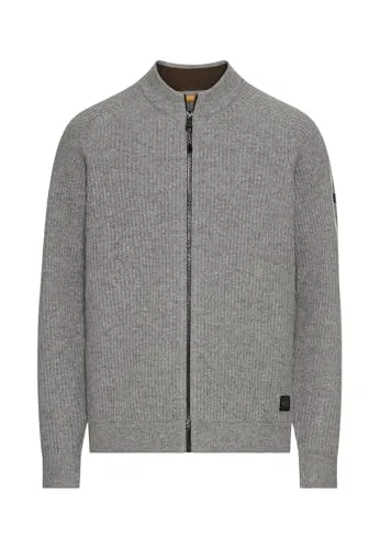 camel active Herren Strickjacke aus Reiner Lammwolle Steingrau - Herrenbekleidung: Strickjacke aus 100 % Lammwolle mit Raglanärmel für optimale Bewegungsfreiheit und stilvolles Design.
