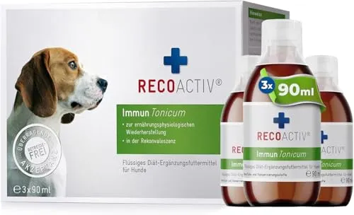 RECOACTIV Immun Tonicum für Hunde - Diät-Ergänzungsfuttermittel zur Immununterstützung, fördert die Nahrungsaufnahme und besteht aus natürlichen Inhaltsstoffen in Lebensmittelqualität.