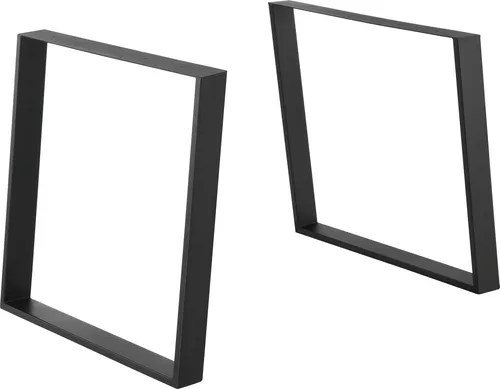 [en.casa] Tischgestell Stahl 75x72cm - Matt Schwarz für individuelle Möbelgestaltung - Möbelfüße aus robustem, pulverbeschichtetem Stahl im 2er-Set, ideal für die kreative Gestaltung eigener Möbel. Inkl. Montagematerial und Bodenschonern für einfachen Aufbau.
