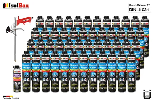 Dämmstoffkleber EPS XPS mit PU-Reiniger & Schaumpistole von IsolBau