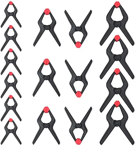 WORKPRO Nylon Federklemmen Set Leimzwingen Federzwinge Klemme für Photografie Foto Studio Hintergründe 16-teilig