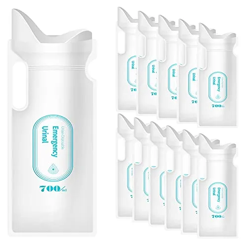 Adhafera Urinbeutel für Unterwegs 700ml, 12 Stücke Toilette für Unterwegs, Notfall Toilette für Camping, Wandern，Reise，Verkehrsstau