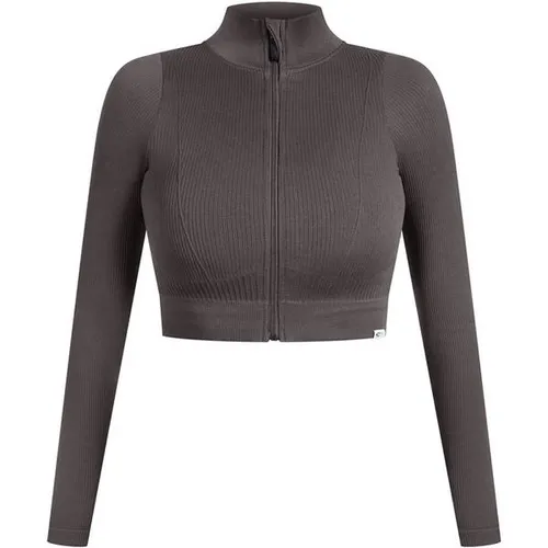 Smilodox Trainingsjacke Zeya – Slim Fit Crop Sportjacke für Workout - Stylische und figurbetonte Trainingsjacke mit hohem Kragen und Rippstruktur. Ideal für Yoga und Fitness, aus elastischem Material für optimale Bewegungsfreiheit.
