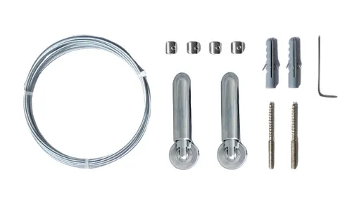 Seilspanngarnitur 5m komplett Halter m. Gelenk chrom glänzend Sonnensegel Halter