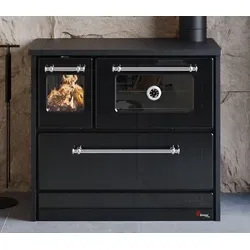 ECOfoxx Kaminofen EEK A+ Küchenofen Holzherd 701-G Omega weiß, linke Version, 9,18 kW