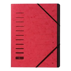 PAGNA Ordnungsmappe Ordnungsmappen 12 Fächer rot, 1 St.