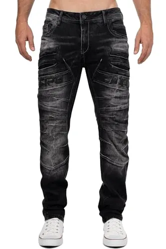 Cipo & Baxx Herren Jeans CD491 Schwarz W40/L34 in orange von CIPO & BAXX