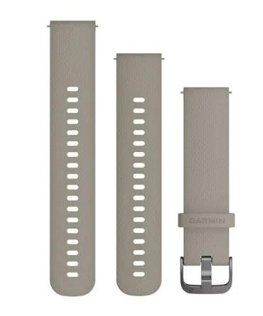 Schnellwechsel-Armbänder 20 mm Sandsteinfarben - Smartwatch Zubehör mit schieferfarbenen Metallteilen, ideal für einen individuellen Look und einfaches Wechseln für deine Garmin-Uhr.