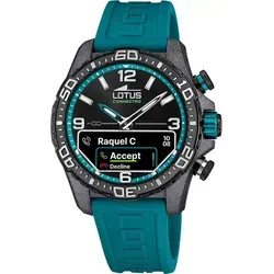 Lotus - 20000/5 - Hybriduhr Herren - Türkis - Smartwatch mit analog-digitaler Anzeige, stylischem türkisfarbenem Silikonarmband und robustem Saphirglas. Ideal für modebewusste Herren, die Funktionalität und Design schätzen.