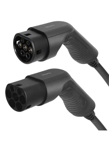 DELTACO EV-320 Autoladekabel - Typ 2 auf Typ 2, 700 cm, 22 kW - Wallboxen mit IP66-Zertifizierung, ideal für E-Autos bei jedem Wetter, 3-phasig mit 32A für schnelle Ladeleistung und sicherem Anschluss.