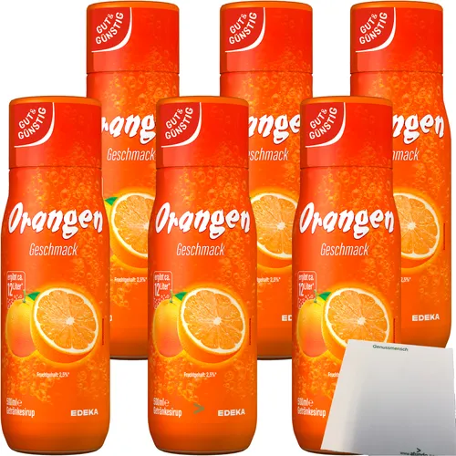 Gut & Günstig Orange Getränkesirup für Wassersprudler 6x500ml Flasche usy Block