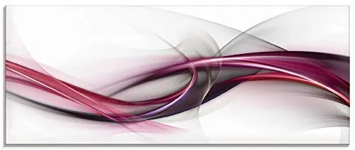 ARTland Wanddeko Glasbilder Wandbild Glas Bild einteilig 125x50 cm Querformat Moderne Kunst Abstrakt Design Modern Rauch Welle S8UL