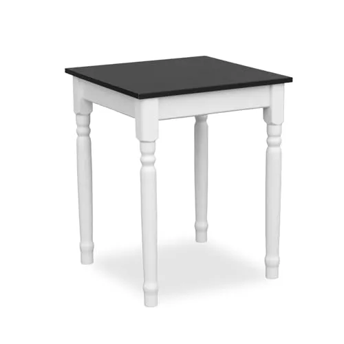 Metdrew Esstisch aus Holz | küchentisch 60x60 | holztisch | Tisch mit dekorativen Beinen | Esstisch für 2 Personen | Tisch klein küche | skandinavisch | küchentisch weiß | Tischplatte: Schwarz