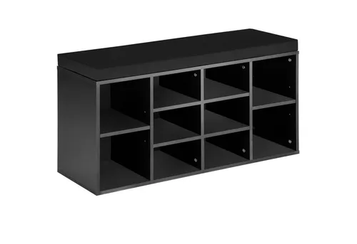 tectake® Schuhschrank mit Sitzbank – Praktisches Schuhregal für 10 Paar Schuhe - Schuhablagen: Platzsparendes Schuhregal mit abwaschbarer Oberfläche und abnehmbarem Polsterbezug – ideal für Ordnung im Flur und schnellen Zugriff auf Deine Lieblingsschuhe.