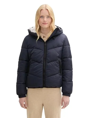 Produktbild TOM TAILOR Denim Damen Puffer Jacke mit Kapuze, 10668-Sky Captain Blue, XXL