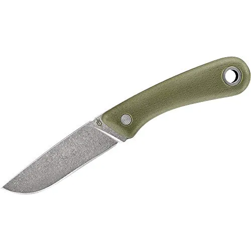 Gerber Outdoormesser mit Holster, Klingenlänge: 9,4 cm, Spine Fixed Blade Outdoor Knife, Grün, 31-003688