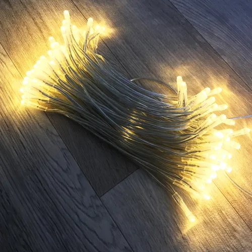 50er LED Lichterkette transp. Weihnachtslichterkette Tannenbaum innen Warmweiß