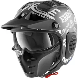 Shark X-Drak Freestyle Cup Mat Jethelm, schwarz-weiss, Größe XS