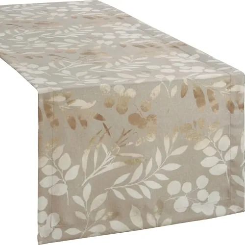 Erwin Müller Tischläufer Blätter beige 50x150 cm von Erwin Müller