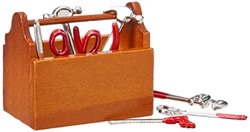 Efco 1650001 Miniatur-Werkzeugkoffer mit Werkzeug, 5 x 4 cm, 9 Teile, Metall, Mehrfarbig, 6 x 4 x 2 cm