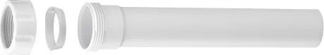 HAAS PP Verlängerungsrohr 1 1/2, weiss 250 mm mit Mutter und DIchtung DN 40