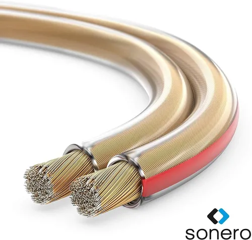 Sonero Lautsprecherkabel 2x2,5mm², CCA 50,0m - Transparent und Flexibel - Hochwertiges Lautsprecherkabel mit 2x2,5mm² Querschnitt für optimalen Klang. Ideal für den flexiblen Einsatz in Audioanlagen. Transparentes Design für eine saubere Installation.