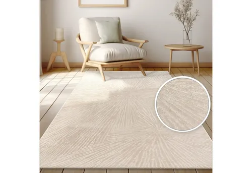 KADIMA DESIGN Teppich Kurzflor Beige 80x150 cm - Schmutzabweisender Teppich Kurzflor für Indoor-Bereiche. Ideal für Wohnzimmer, Schlafzimmer und Flur. Mit zeitlosem, unifarbenem Design und pflegeleichter Oberfläche.