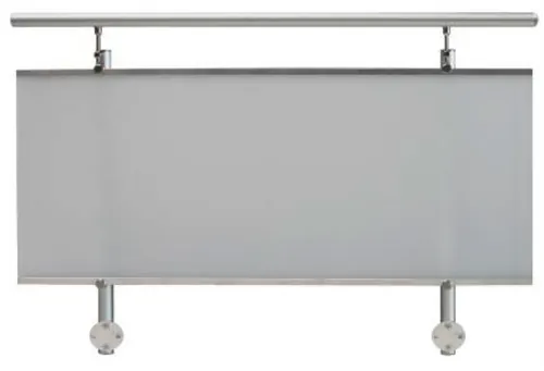Produktbild AF3 Alu Geländerset mit Acryl Glas weiß satiniert seitl. Montage Treba Frewa