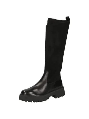 Caprice Winterstiefel - Blockabsatz, Langschaftstiefel in bequemer Weite, schwarz 39 EU, warm gefüttert und ideal für kalte Tage