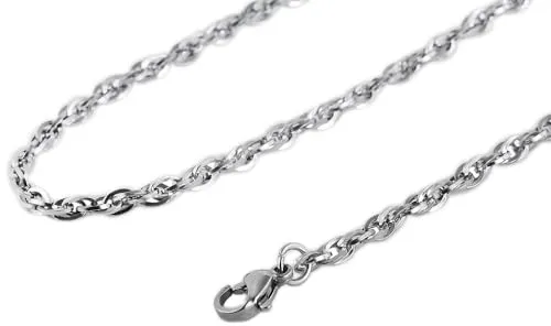 Akzent Kette Damen - Premium Halskette Damen aus Edelstahl in Silber, 100% Wasserfest & Hautverträglich