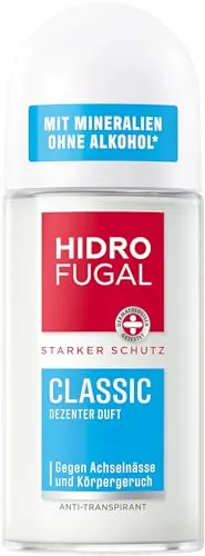 Hidrofugal CLASSIC Roll-on, starker Antitranspirant Schutz mit Mineralien und dezentem Duft, Deo ohne Ethylalkohol für zuverlässigen Schutz (50 ml)