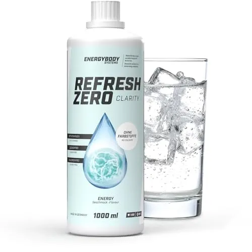 Energybody Refresh Zero Clarity Energy Getränkesirup zuckerfrei 1000 ml – zuckerfreier Sirup für Wasser mit Vitaminen & 20 mg Koffein pro 100 ml - Energy Sirup ohne Zucker und Kalorien - für 50 Liter