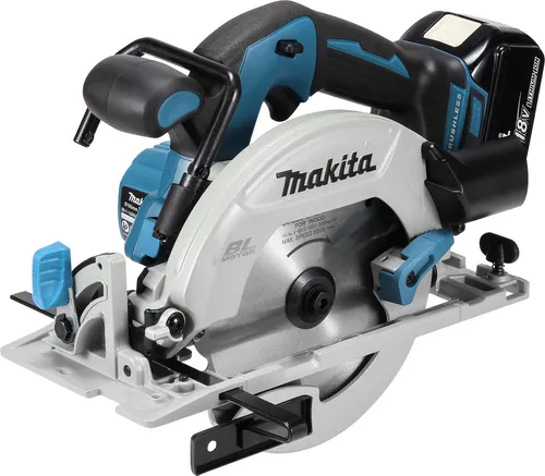 Makita DHS680RMJ Akku-Handkreissäge 18V Li-Ion - Sägen - Bürstenloser Motor für hohe Leistung, große Schnittkapazität von 57 mm und XPT-Technologie für Wetterbeständigkeit. Ideal für präzise Schnitte und komfortables Arbeiten.