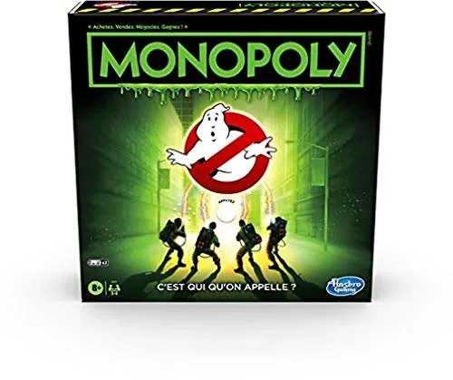 MONOPOLY - Ghostbusters (FR) - Gesellschaftsspiel für Ghostbusters-Fans: Erlebe spannende Abenteuer in New York City und gewinne Ghostbusting-Verträge mit einzigartigen Roaming Vapor Karten und speziellen Spielfeldern.