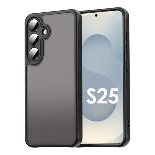 Hülle kompatibel mit Samsung Galaxy S24 / S25 | Matte stoßfeste Handyhülle | Kratzfestes Bumper Case | Schwarz