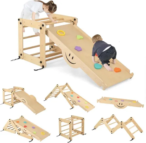 KOMFOTTEU Klettergerüst, Kletterdreieck für Kleinkinder ab 3 Jahren