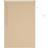 vidaXL Venetianer Jalousie Hellbraun mit Muster 150 x 90 cm - Elegante PVC-Jalousie für Fensterdekoration in hellbraun, ideal für Arbeitszimmer oder Heimbüros. Bietet Lichtkontrolle und Privatsphäre mit minimalem Pflegeaufwand. Inklusive Montageset für einfache Installation.
