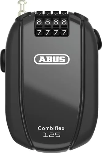 ABUS Kabelschloss Combiflex - 125 cm lang, 3 mm stark, flexibles Zahlenschloss für Skier, Helm und Gepäck, ideal für unterwegs