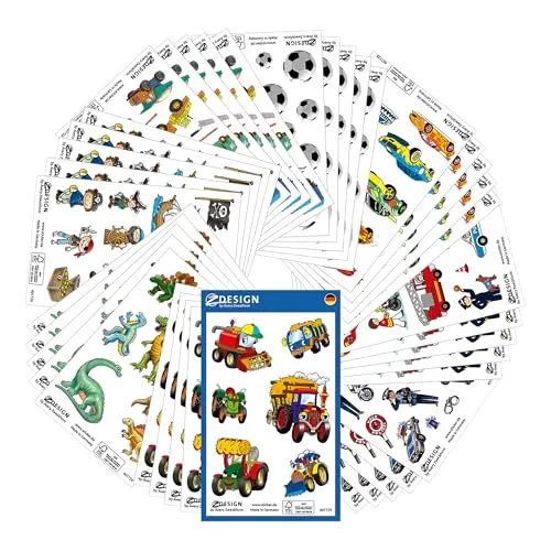 AVERY Zweckform 59991 Sticker Set Jungen (Aufkleber, Kindersticker, Fußball, Traktor, Piraten, Autos, Polizei, Feuerwehr, Baustelle, Kindergeburtstag, Mitgebsel, Gastgeschenke) 518 Stück