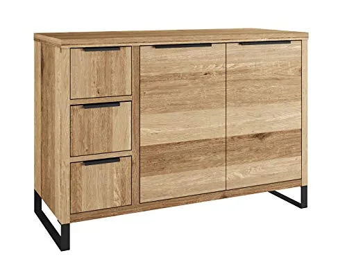Woodkings Sydney Waschtisch - Waschplätze aus massiver Wildeiche, bietet großzügigen Stauraum mit 2 Türen und 3 Schubladen, ideal für Badezimmer und Gästebad, individuelle Anpassbarkeit ohne vorgebohrte Löcher.