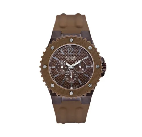 Guess Multifunktionsuhr W11619G3 - Elegante Armbanduhr in Braun und Schwarz mit Edelstahl-Gehäuse, 100m wasserdicht, ideal für den Alltag und besondere Anlässe.