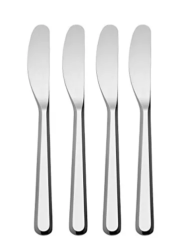 Alessi BG02/37S4 Amici Tafelmesser aus Edelstahl 18/10 - Hochwertiges Tafelmesser aus Edelstahl 18/10, spülmaschinenfest und Teil der eleganten Besteckserie Amici für stilvolle Tischdekoration.