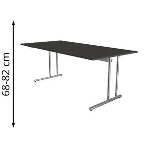 Kerkmann Schreibtisch Artline, höhenverstellbar, anthrazit/silber - Kinderschreibtisch mit manuell höhenverstellbarem Design, ideal für wachsende Kinder und ergonomisches Arbeiten. Made in Germany, strapazierfähige Oberflächen und Kabelkanal für Ordnung.