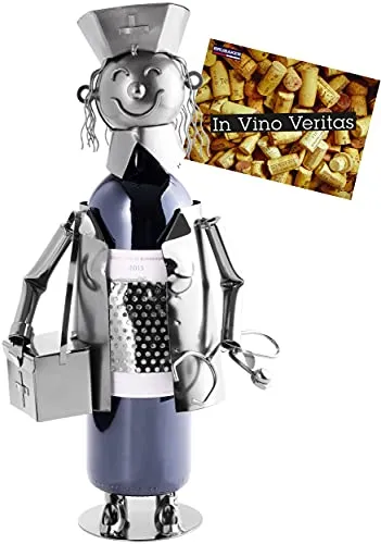 BRUBAKER Weinflaschenhalter Krankenschwester in silber von BRUBAKER